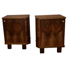 1933s Pair of Art Deco Bedside Tables, Czechoslovakia