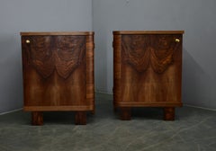 1933s Pair of Art Deco Bedside Tables, Czechoslovakia