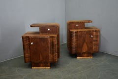 1934s Pair of Art Deco Bedside Tables, Czechoslovakia