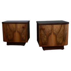 1932s Pair of Art Deco Bedside Tables, Czechoslovakia