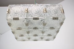 Pair Preciosa Glass Chandeliers Kamenicky Senov Ceiling Lights Vintage Cube Lamp