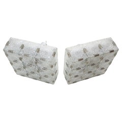 Pair Preciosa Glass Chandeliers Kamenicky Senov Ceiling Lights Vintage Cube Lamp