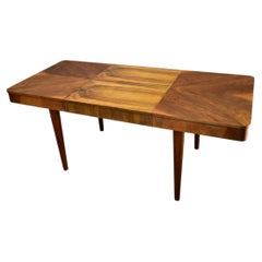 1939s Jindrich Halabala Extendable Dining Table in Walnut, Czechoslovakia