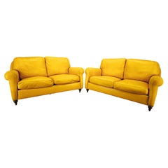 Pair of Poltrona Frau George Leather Sofas, Italy, 1992