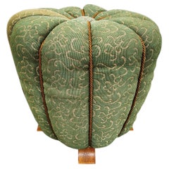 1930s Jindřich Halabala Art Deco Upholstered Ottoman Tabouret