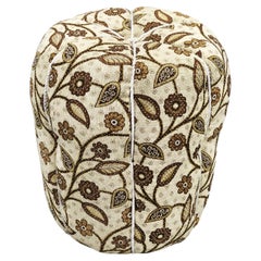 Pouf imbottito con motivi floreali in stile Art Déco, Cecoslovacchia, anni ’40