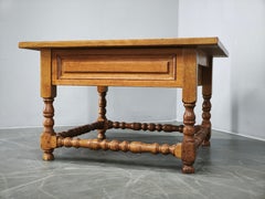 Pair of Large Solid Oak European Nightstands, 1980s
