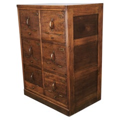 1930s Czech Oak Filing Cabinet from Baťa Factory, Zlín