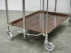 German Mid-Century Folding Chrome Serving Bar Cart, 1960s