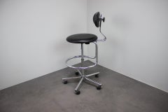 Adjustable Chrome Swivel Office Chair on Casters, Czechoslovakia, 1980s