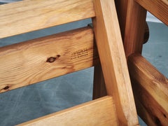 Sofá de tres plazas de pino diseñado por Yngve Ekström Dymling para Swedese, década de los 70