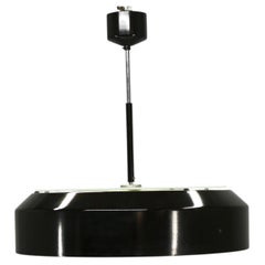 Suspension moderniste en verre noir NAPAKO des années 1960, Tchécoslovaquie