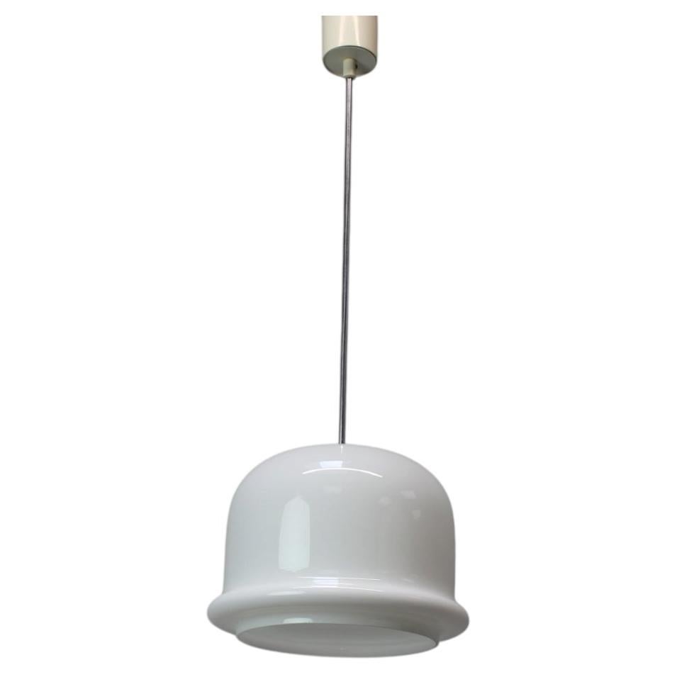 Vintage Czechoslovakian Opaline Glass Pendant Lamp, circa 1970