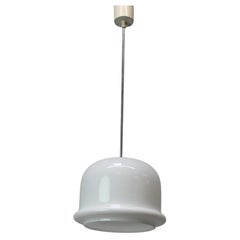Vintage Czechoslovakian Opaline Glass Pendant Lamp, circa 1970