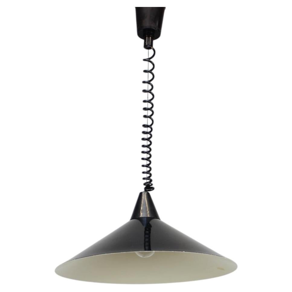 1970s Czechoslovakian Space Age Black Metal Pendant Lamp