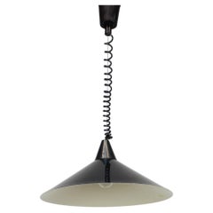 1970s Czechoslovakian Space Age Black Metal Pendant Lamp