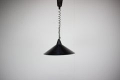 1970s Czechoslovakian Space Age Black Metal Pendant Lamp
