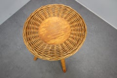 Jan Kalous Rattan Stool for ÚLUV, Czechoslovakia, 1960s