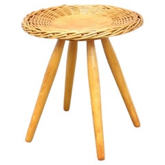Jan Kalous Rattan Stool for ÚLUV, Czechoslovakia, 1960s