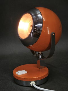 Goffredo Reggiani Orange Eyeball Space Age Table Lamp, Italy, 1970s