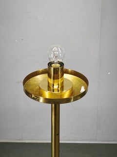 Space Age Bubble Glass and Brass Floor Lamp, Czechoslovakia, 1970s