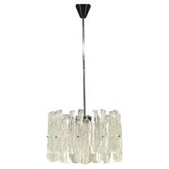 1960s Austrian Textured Glass Pendant Light Attributed to J.T. Kalmar
