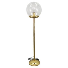 Space Age Bubble Glass and Brass Floor Lamp, Czechoslovakia, 1970s