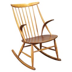 Illum Wikkelsø Danish Modern Rocking Chair by Niels Eilersen, 1960s