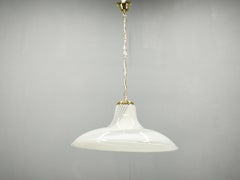 1970s Italian Murano Glass Swirl Pendant Light with Brass
