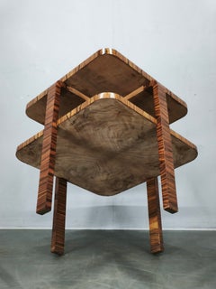 1930s Art Deco Walnut Two-Tier Coffee Table, Czechoslovakia