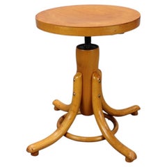 Vintage Adjustable Piano Stool by Tatra Nábytek, Czechoslovakia, Circa 1960