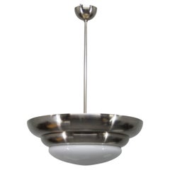 Rare Franta Anýž Nickel Chandelier, 1930s, Restored