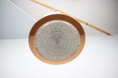 Vintage 1970s Copper and Glass Pendant Light, Czechoslovakia