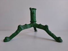 Vintage Czechoslovakian Folding Cast Iron Christmas Tree Stand, Green