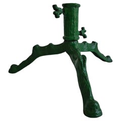 Vintage Czechoslovakian Folding Cast Iron Christmas Tree Stand, Green