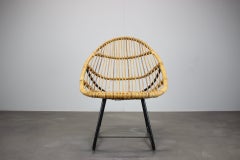 Alan Fuchs for ULUV Rattan Lounge Chair, Czechoslovakia, 1960s