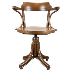 1993 TON Czechoslovakia Bentwood Swivel Armchair in the Thonet Tradition