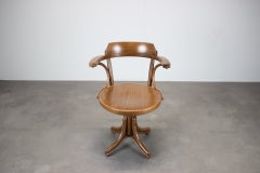 1993 TON Czechoslovakia Bentwood Swivel Armchair in the Thonet Tradition