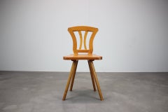 Vintage Czechoslovak Folk Farmhouse Chair in Solid Wood, circa 1940s–1950s