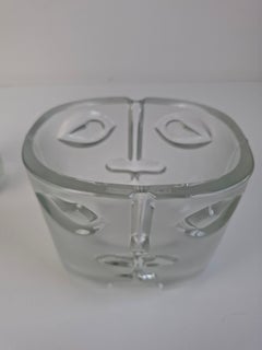 Adolf Matura Face Vases Model 3483 & 3484, Sklo Union, 1972