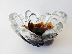 Midcentury Pertti Santalahti Glass Bowl, Humppila, Finland, 1960s