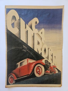 Art Deco Advertising Poster Citroen Automobile, around 1930