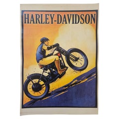 Art Deco Advertising Poster Harley Davidson Motorcycle, around 1930