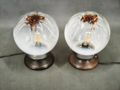Pair of Murano Glass Table Lamps, Italy, 1950s Mid-Century Modern