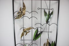 1960s ZUKOV Czechoslovakian Mid-Century Metal Fish Screen / Room Divider
