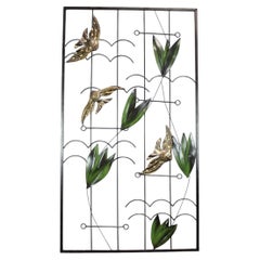 1960s ZUKOV Czechoslovakian Mid-Century Metal Fish Screen / Room Divider