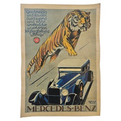 Art Deco Advertising Poster Mercedes Benz Automobile, around 1930
