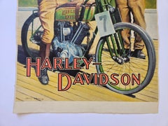 Art Deco Advertising Poster Harley Davidson Motorcycle, around 1930