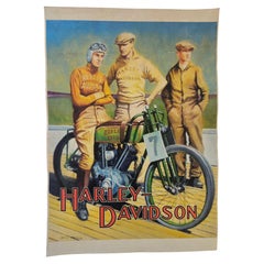 Art Deco Advertising Poster Harley Davidson Motorcycle, around 1930