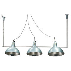 A.L.F. Firenze Italian Industrial Three-Light Chandelier, 1970s
